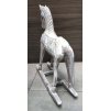 Houpací kůň 44x40x12cm patina bílo hnědá