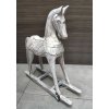 Houpací kůň 44x40x12cm patina bílo hnědá
