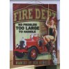 Dřevěná retro cedule na zeď Fire Dept 40x30cm