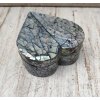 Šperkovnice - srdce z úlomků perleti a pryskyřice cca 9x9x3cm