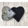 Šperkovnice - srdce z úlomků perleti a pryskyřice cca 9x9x3cm