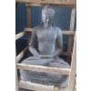 Socha Budha Buddha meditující na lotosovém květu 100cm patina grey