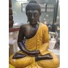Socha Budha Buddha fiber pryskyřice 60cm - žluté roucho