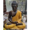 Socha Budha Buddha fiber pryskyřice 60cm - žluté roucho