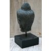 Socha Budha Buddha hlava na dřevěném podstavci 24cm patina DG