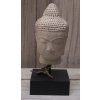 Socha Budha Buddha hlava na dřevěném podstavci 18cm patina CB