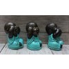 Tři moudrá miminka mnichů Shaolin Chi, Lu, Ba - výška 20cm - roucho tyrkys