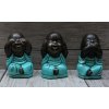 Tři moudrá miminka mnichů Shaolin Chi, Lu, Ba - výška 20cm - roucho tyrkys