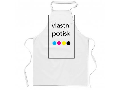 Zástěra s vlastním potiskem Bílá