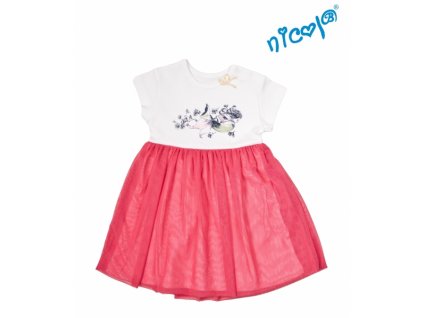 Dětské šaty Nicol, Mořská víla - červeno/bílé, vel.