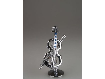 Swarovski Housle - stříbrná/modrá