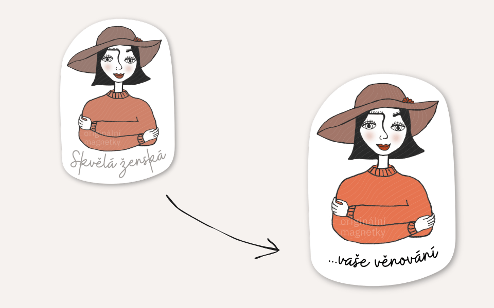 Změna textu na přání.