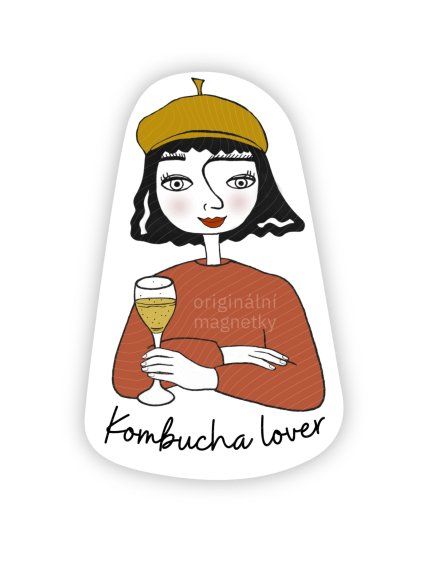 Kombucha lover - originální ilustrovaný magnet