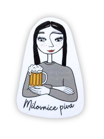 Milovnice piva - originální ilustrovaný magnet