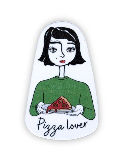 Pizza lover - originální ilustrovaný magnet