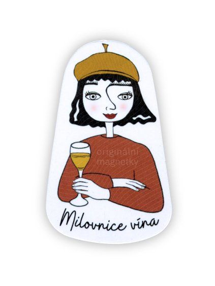 Milovnice vína - originální ilustrovaný magnet