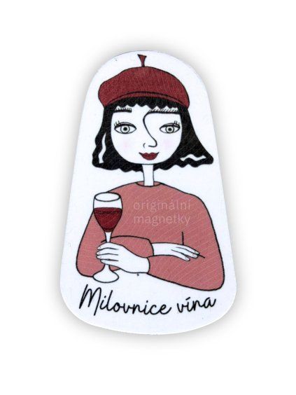 Milovnice vína - originální ilustrovaný magnet