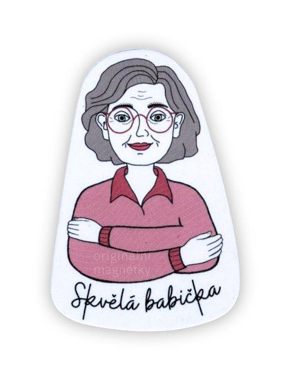 Skvělá babička - originální ilustrovaný magnet