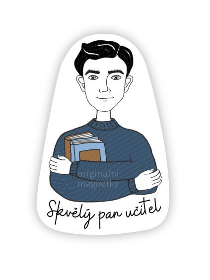 Skvělý pan učitel - originální ilustrovaný magnet