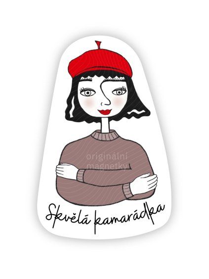 Skvělá kamarádka - originální ilustrovaný magnet