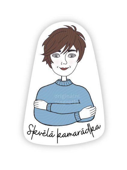 Skvělá kamarádka - originální ilustrovaný magnet