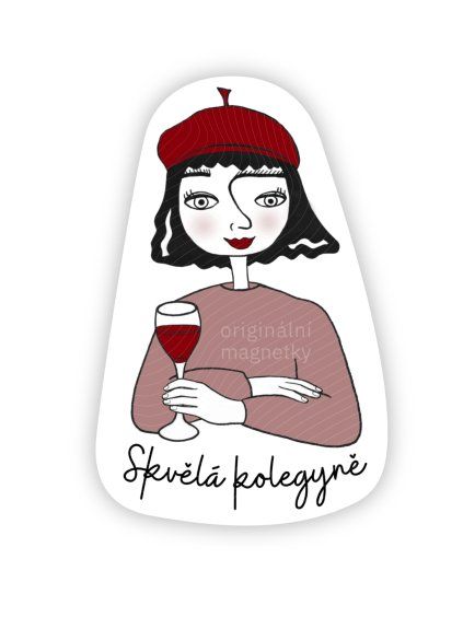 Skvělá kolegyně - originální ilustrovaný magnet