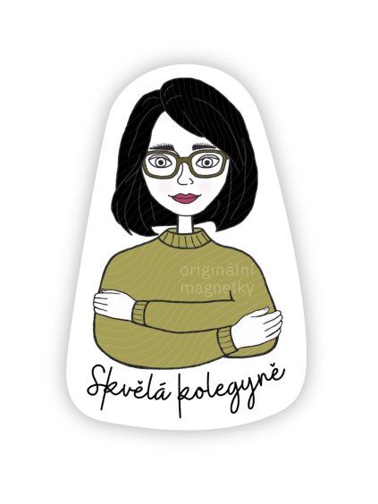 Skvělá kolegyně - originální ilustrovaný magnet