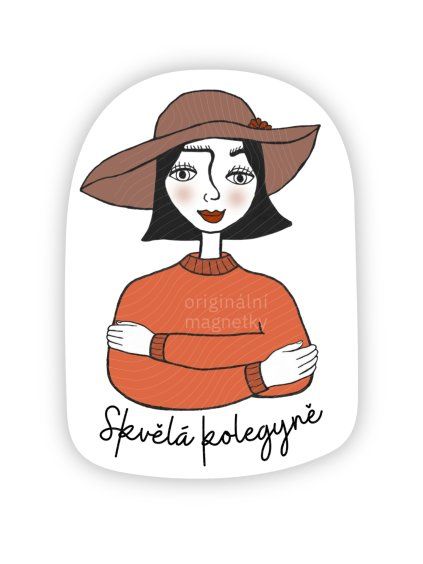 Skvělá kolegyně - originální ilustrovaný magnet