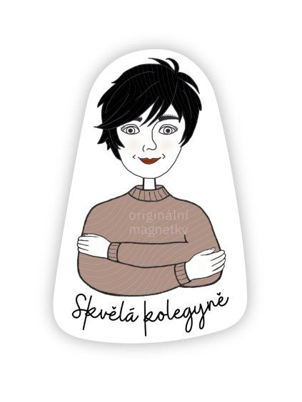 Skvělá kolegyně - originální ilustrovaný magnet