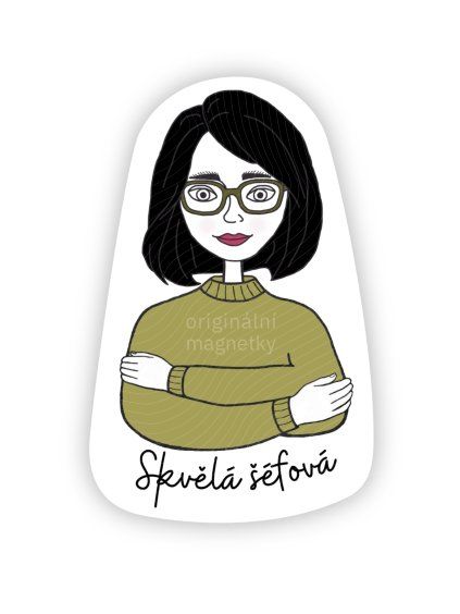Skvělá šéfová - originální ilustrovaný magnet