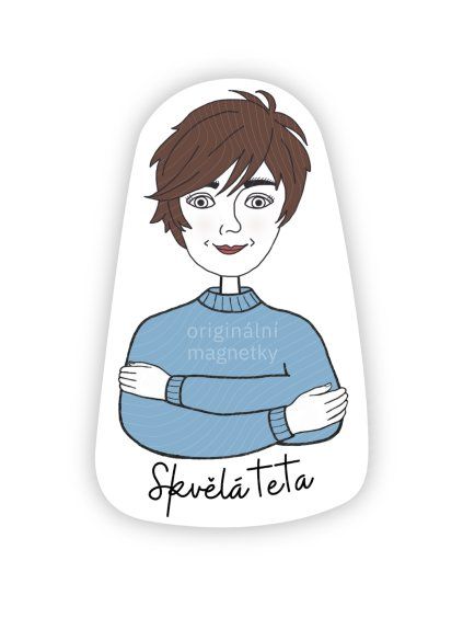 Skvělá teta - originální ilustrovaný magnet