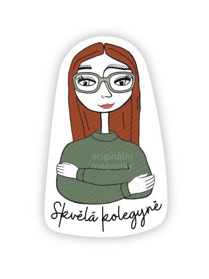 Skvělá kolegyně - originální ilustrovaný magnet
