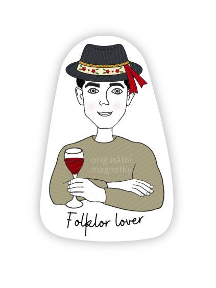 Folklor lover - originální ilustrovaný magnet