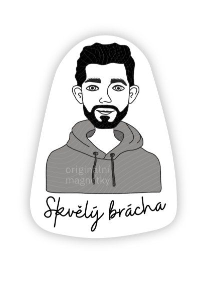 Skvělý brácha - originální ilustrovaný magnet