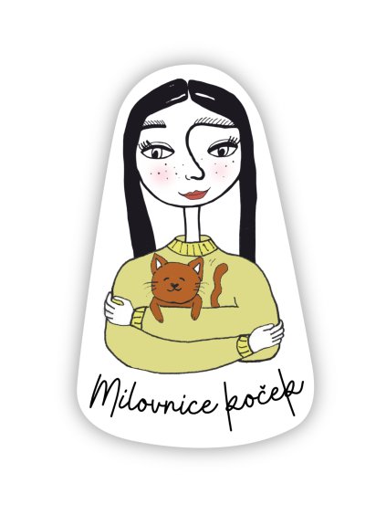Milovnice koček - originální ilustrovaný magnet