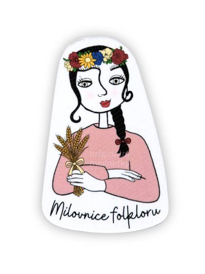 Milovnice folkloru - originální ilustrovaný magnet