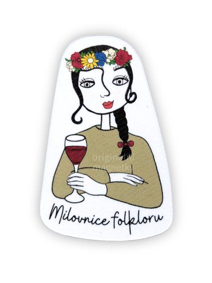 Milovnice folkloru - originální ilustrovaný magnet