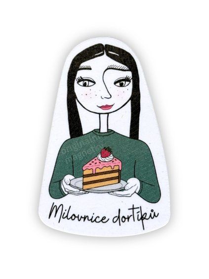 Milovnice dortíků - originální ilustrovaný magnet