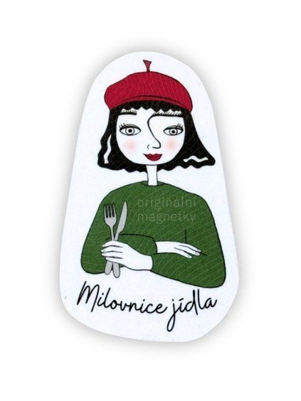 Milovnice jídla - originální ilustrovaný magnet