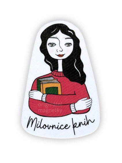 Milovnice knih - originální ilustrovaný magnet
