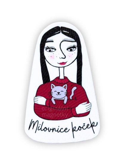 Milovnice koček - originální ilustrovaný magnet