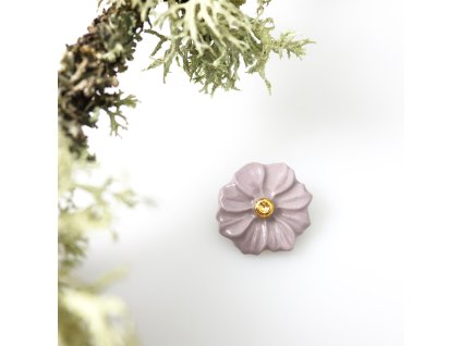 Brož kvítek lila zlatý střed