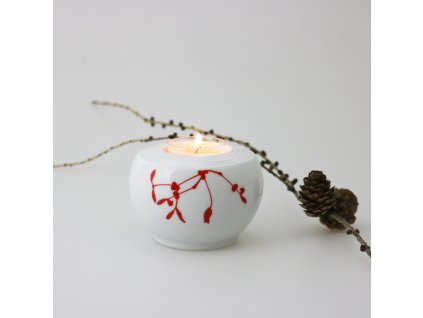 Vánoční Svícen červené jmelí