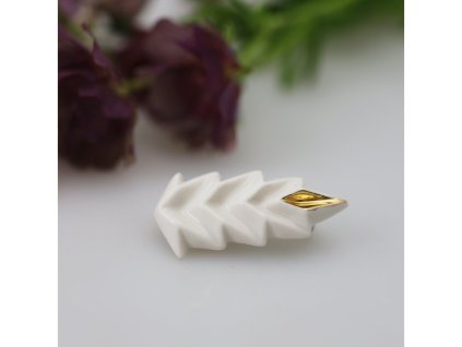 Brož Myorigami bílá se zlatem