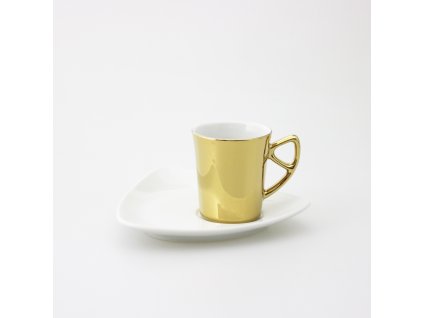 Espresso šálek s podšálkem Trio, zlatý lesk