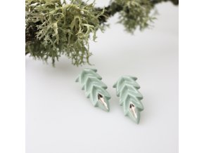 MyOrigami porcelánové náušnice zelené s platinou