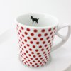 Espresso šálek s podšálkem, červený puntík, koza