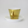Šálek s podšálkem zlatý lesk