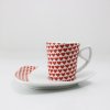 Espresso šálek s podšálkem, červené srdce