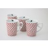 Velký hrnek červený puntík Kočka
